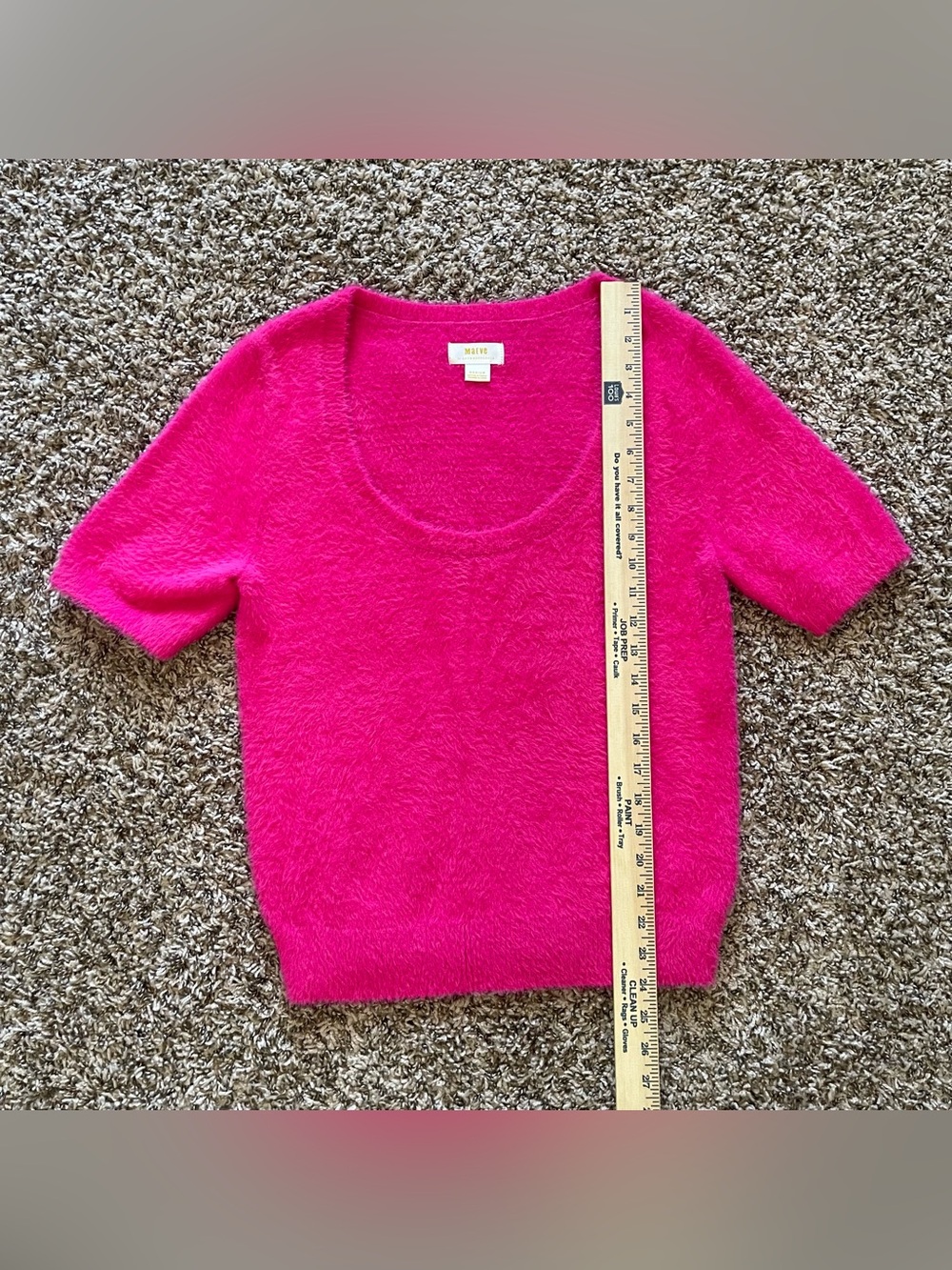 Maeve by Anthropologie Hot Pink Eyelash Scoop Neck Sweater Top Women's Size M - Picture 5 of 15